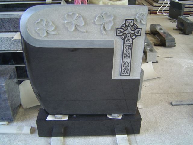 Black absolute Irish style tombstone